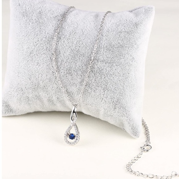 Genuine Sapphire Infinity Sparkling Necklace - Picture 5 of 5